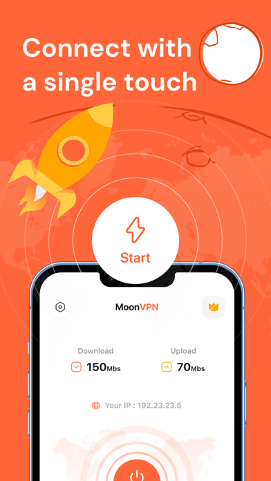 MoonVPN interface preview from the App Store